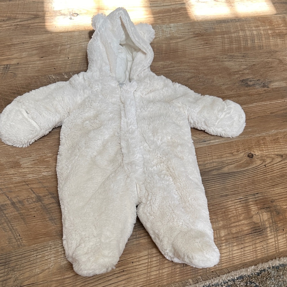 Cozy White Fleece Baby Onesie